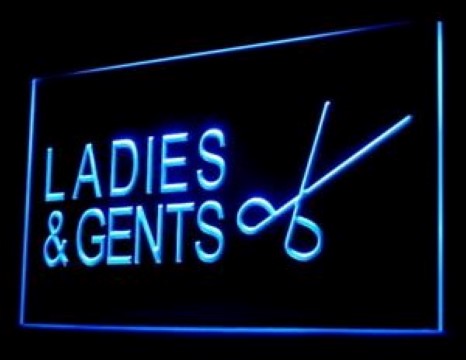 Hair Cut Scissor LADIES GENTS LED Neon Sign